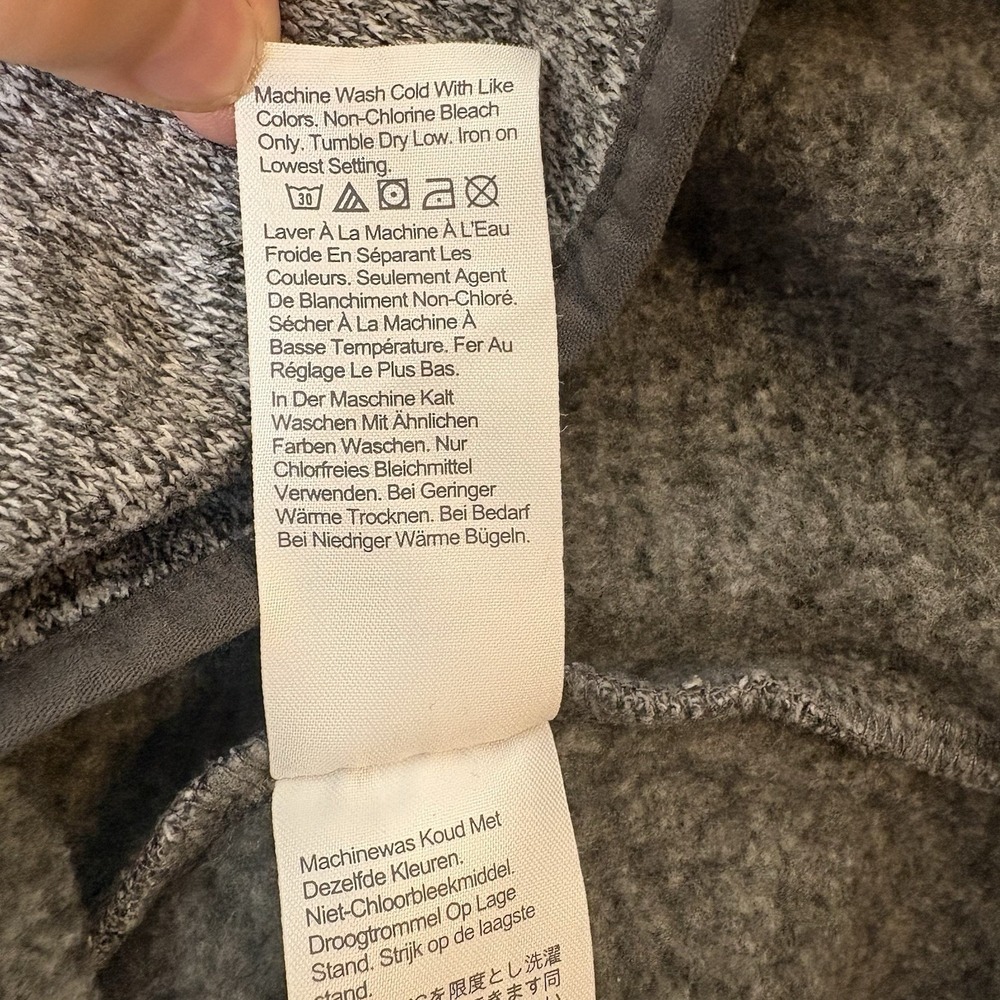 J.Crew Authentic Fleece Men's Snap Pullover Med Grey Long Sleeve 1/4 Snap Button - Picture 9 of 11